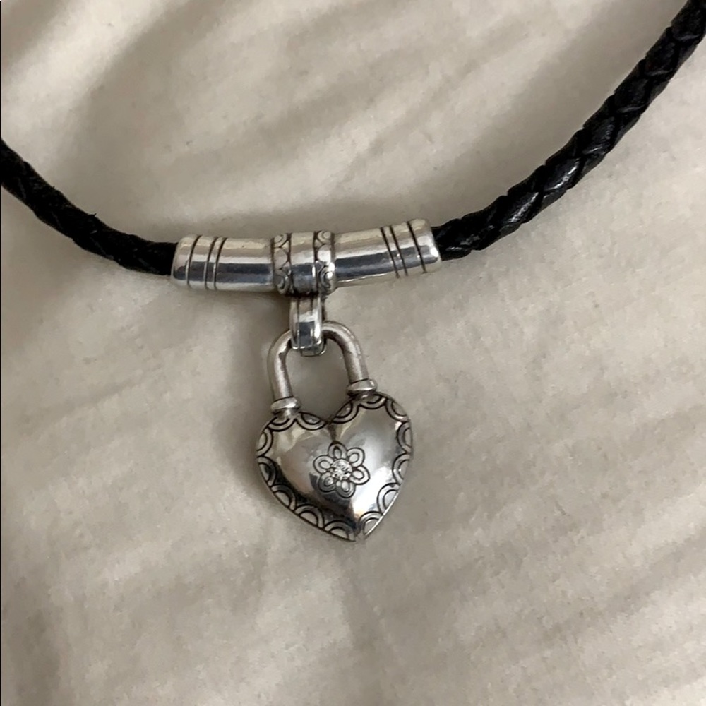 Brighton Silver Heart Black Necklace